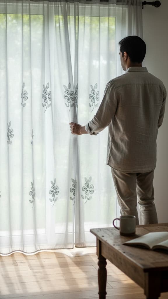 Sheer Floral Curtain